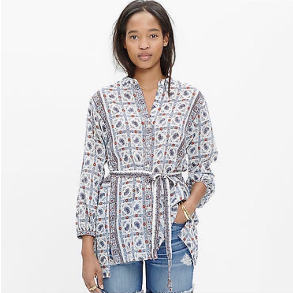 NWT Madewell Paisley Print Tunic Sz M
